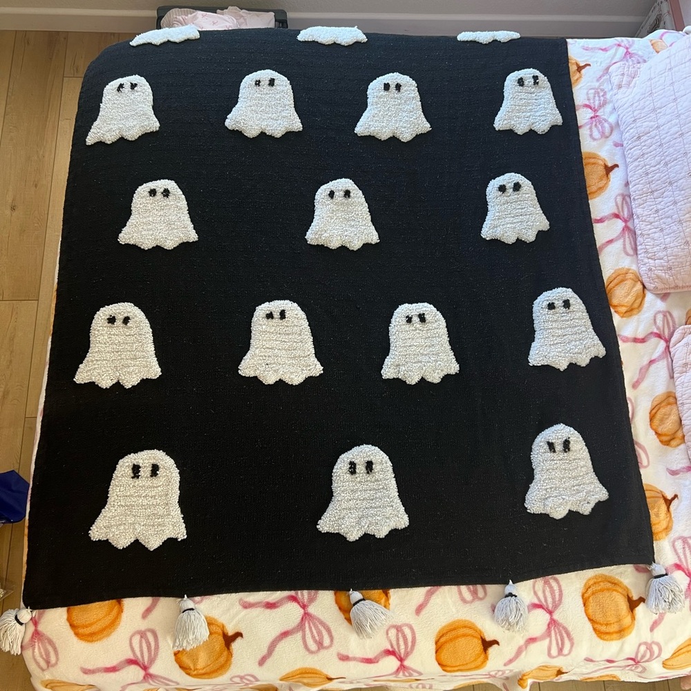 Rachel Zoe Tufted Ghost Blanket with tassels